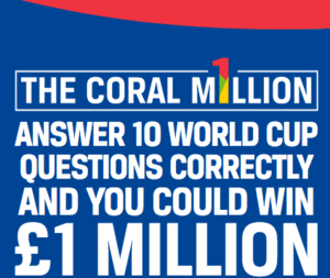 £1,000,000 bonus for the 2018 World Cup from Coral bookmaker 